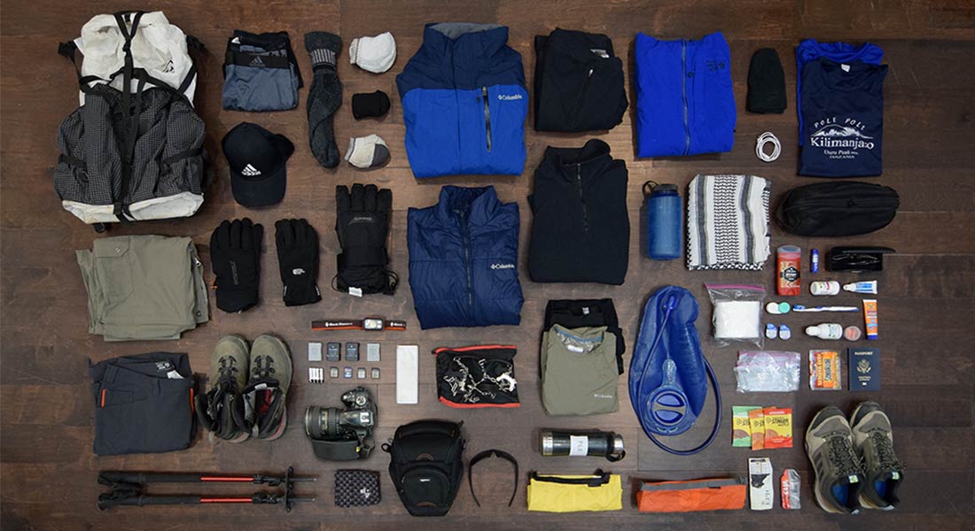 EQUIPMENTS FOR CLIMBING KILIMANJARO